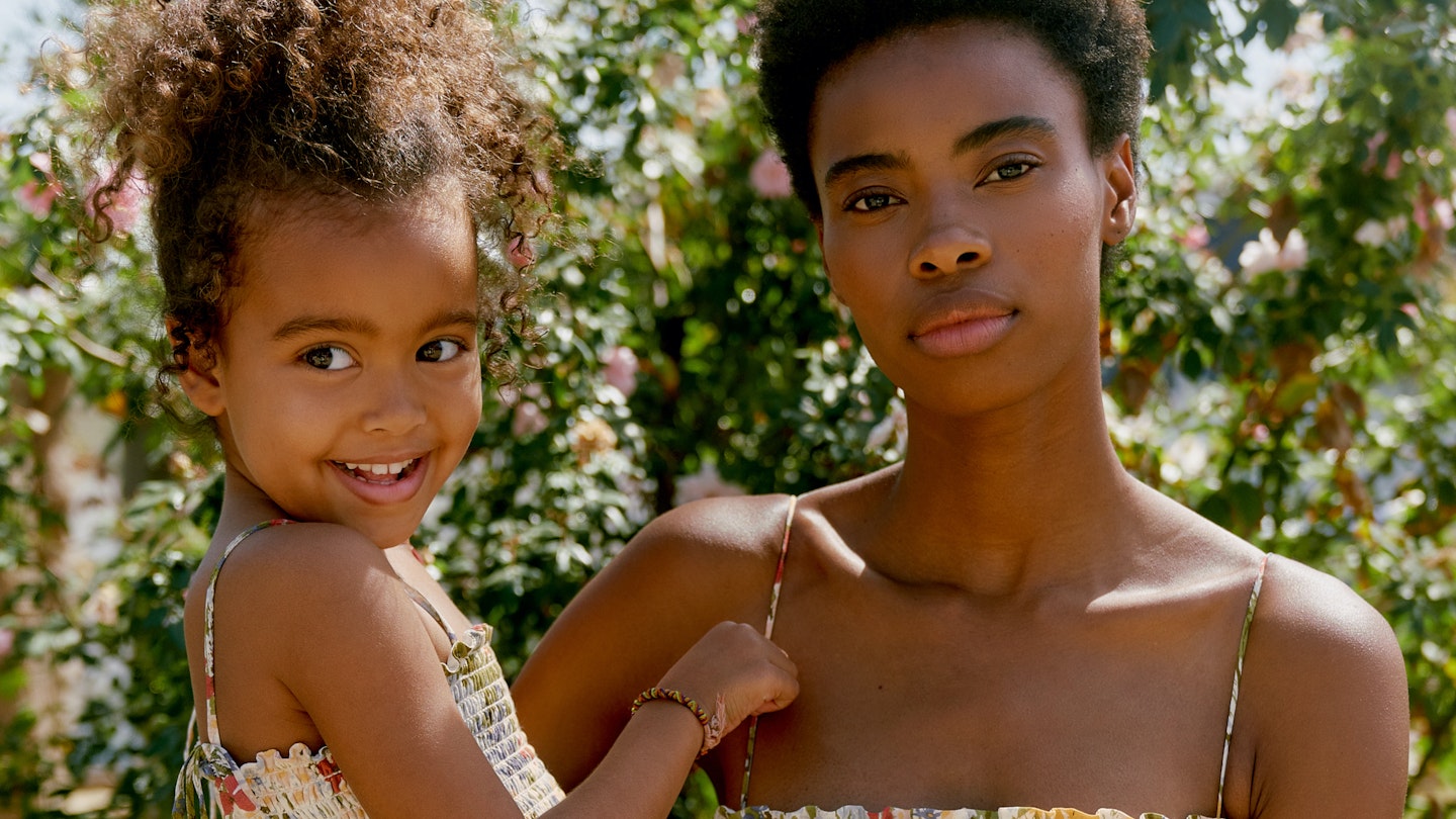 Reformation matching mum daughter outfit