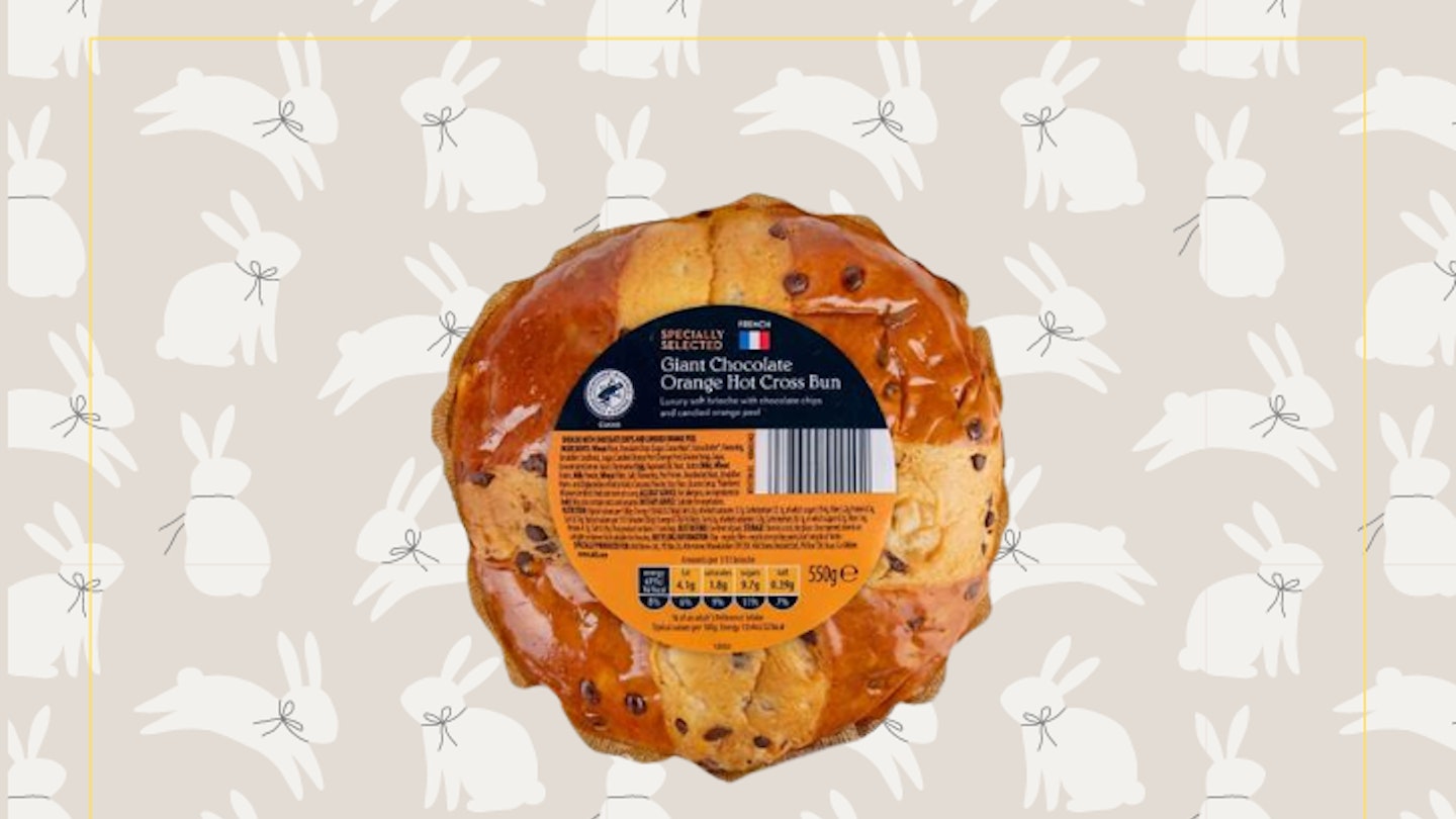 Aldi Giant Chocolate Orange Hot Cross Bun