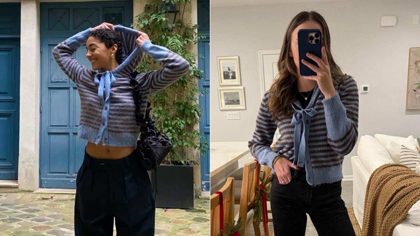 damson madder ruthie striped bonnet cardigan