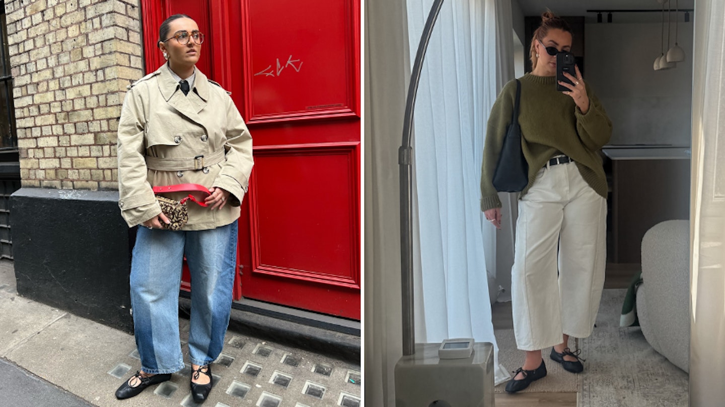 M&S bow flat ballet pumps