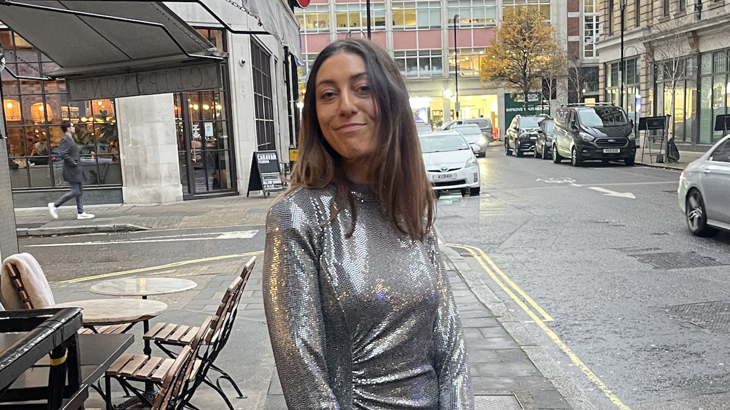 Anna Silverman M&S silver dress